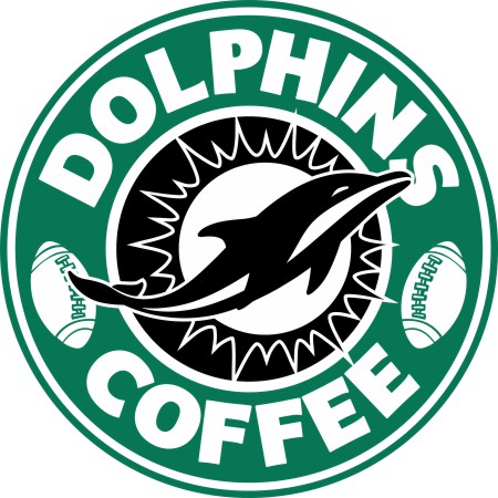 Miami Dolphins starbucks coffee logo vinyl decal